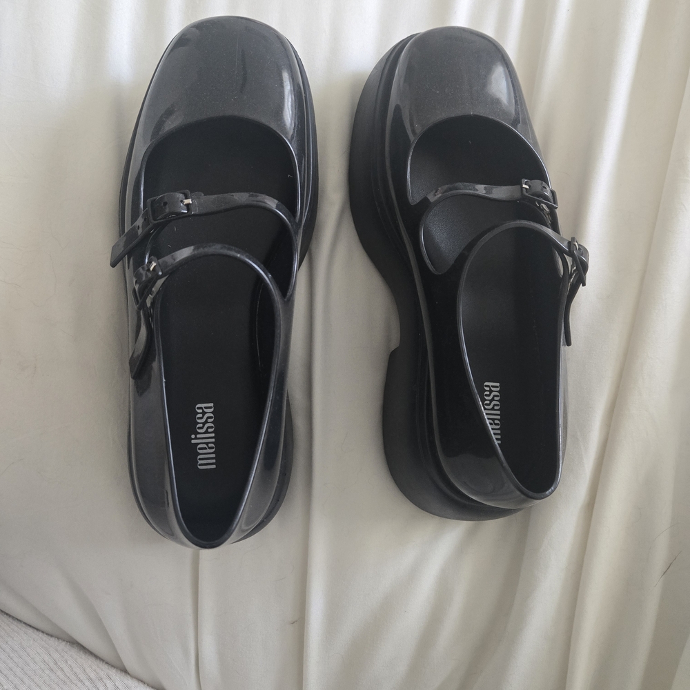 Melissa Women's Glossy Black Mary Jane Flats